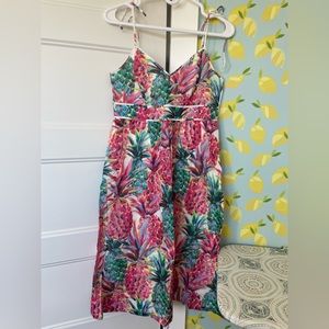 NWT J. Crew Ratti Painted Pineapple Dress, size 2.